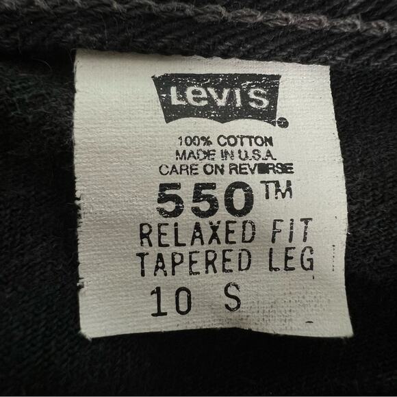 Levi’s VTG 2000 Y2K 550 Relaxed Tapered Denim USA Street Jean Black Womens 10 S - Picture 15 of 15